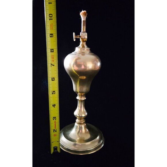 Antique Gardon Macon Brass Whale Oil Lamp Adjustable Wick & Engraved Marking - Picture 10 of 10